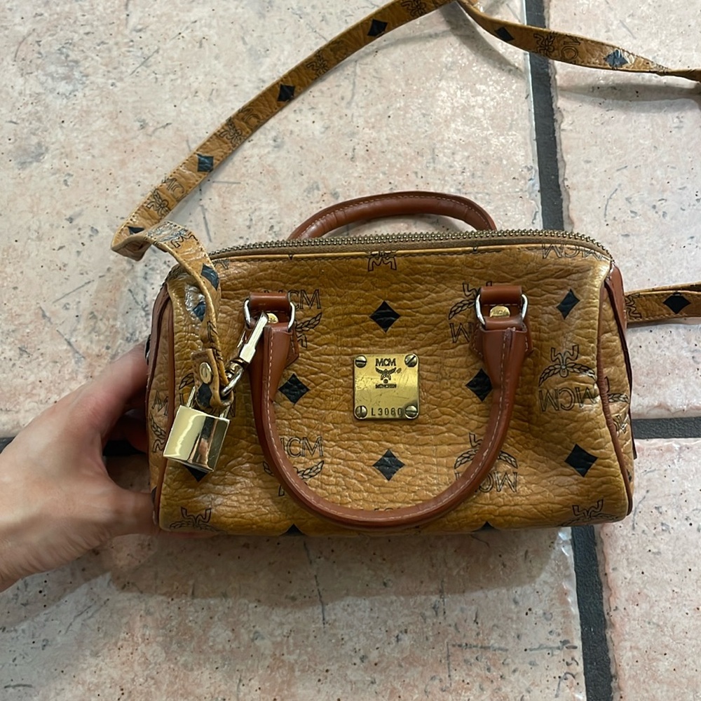 MCM Mini Boston Bag with Strap